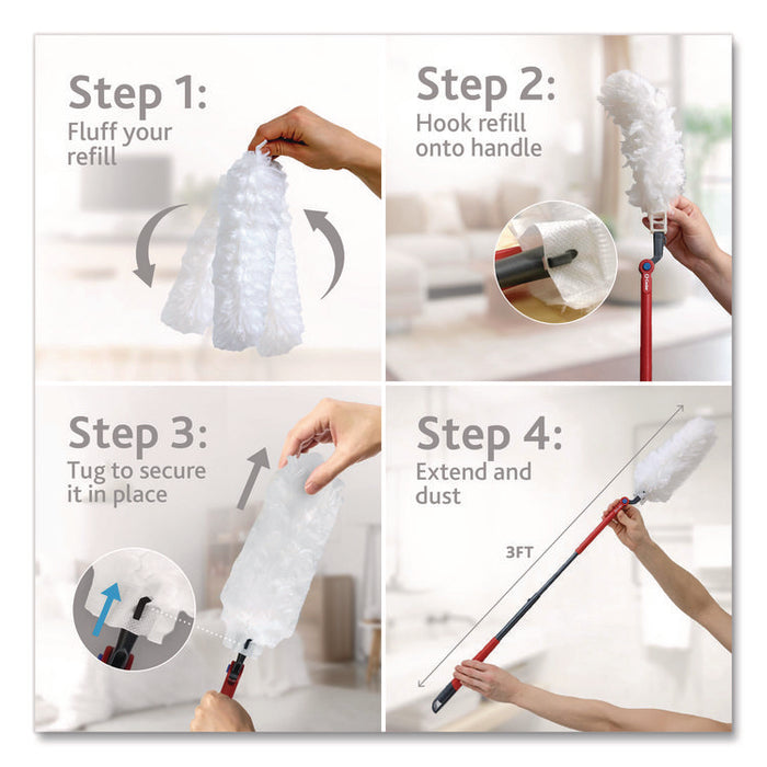 Flex and Catch Duster Heavy-Duty Refills, Polyester, White, 5/Pack, 4 Packs/Carton