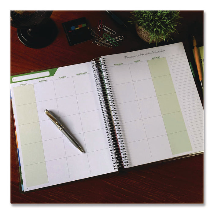 Deluxe Teacher's Academic Weekly/Monthly Planner, 7 Classes, Rainbow Artwork, Multicolor Cover, 11 x 8.5 Sheets, 52-Week Span