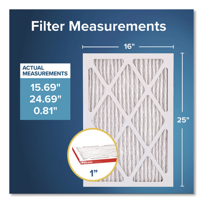 Allergen Defense Air Filter, MERV 11, MPR 1000, 16 x 25, 4/Carton