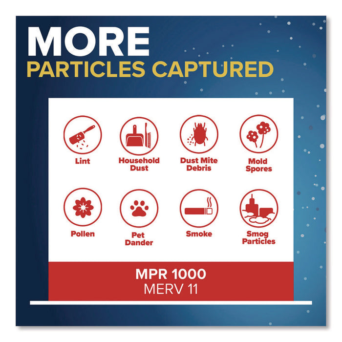 Allergen Defense Air Filter, MERV 11, MPR 1000, 14 x 25, 4/Carton