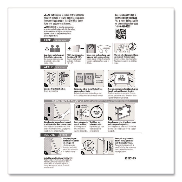 Damage-Free Hanging Picture Hanging Strip Pairs, Holds up to 5 lb, 8/Pack