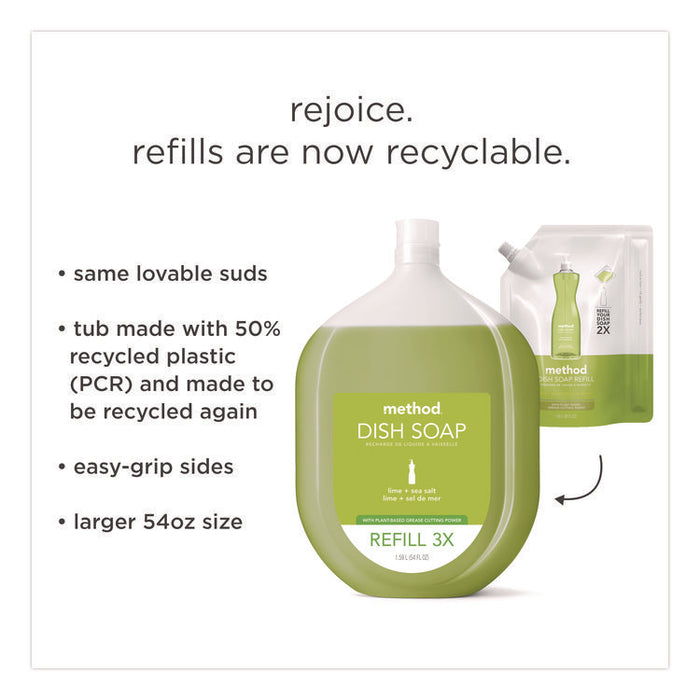 Dish Soap Refill, Lime and Sea Salt Scent, 54 oz Bottle