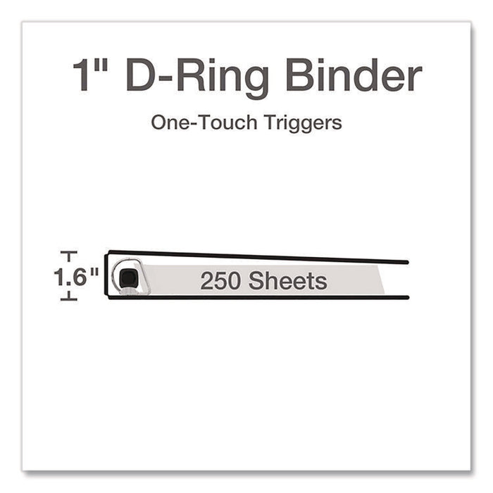 Premier Easy Open ClearVue Locking Slant-D Ring Binder, 3 Rings, 1" Capacity, 11 x 8.5, Black