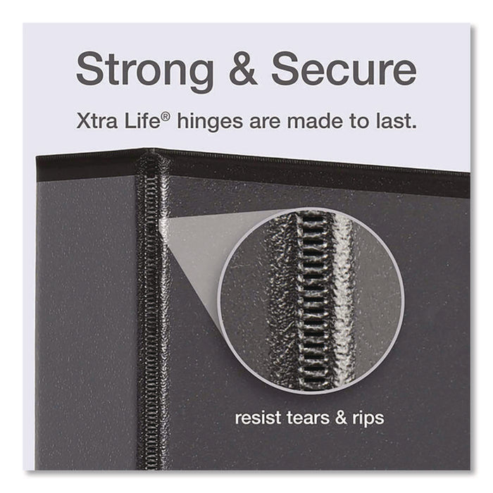 Premier Easy Open ClearVue Locking Slant-D Ring Binder, 3 Rings, 1" Capacity, 11 x 8.5, Black