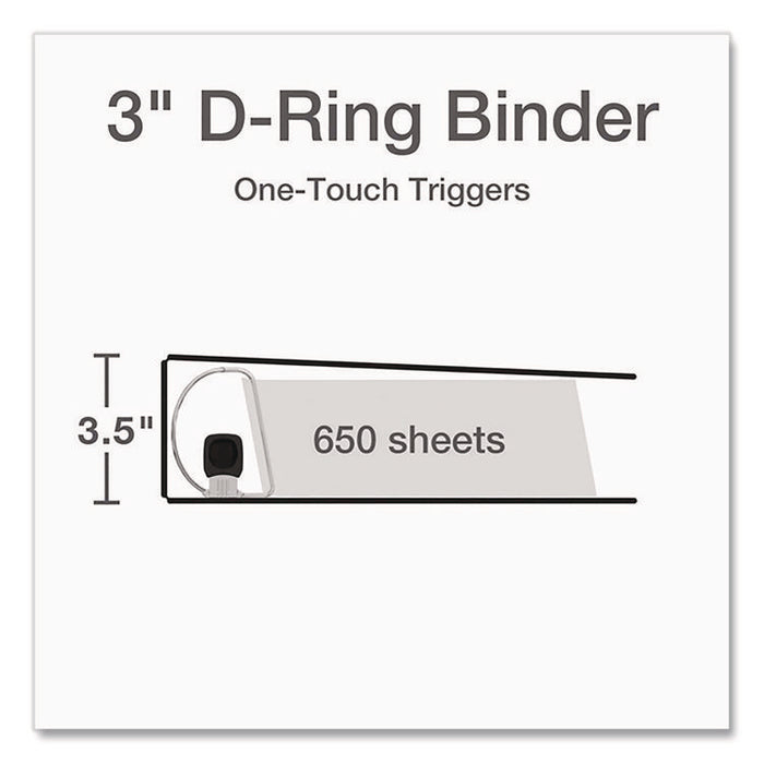 Premier Easy Open ClearVue Locking Slant-D Ring Binder, 3 Rings, 3" Capacity, 11 x 8.5, White