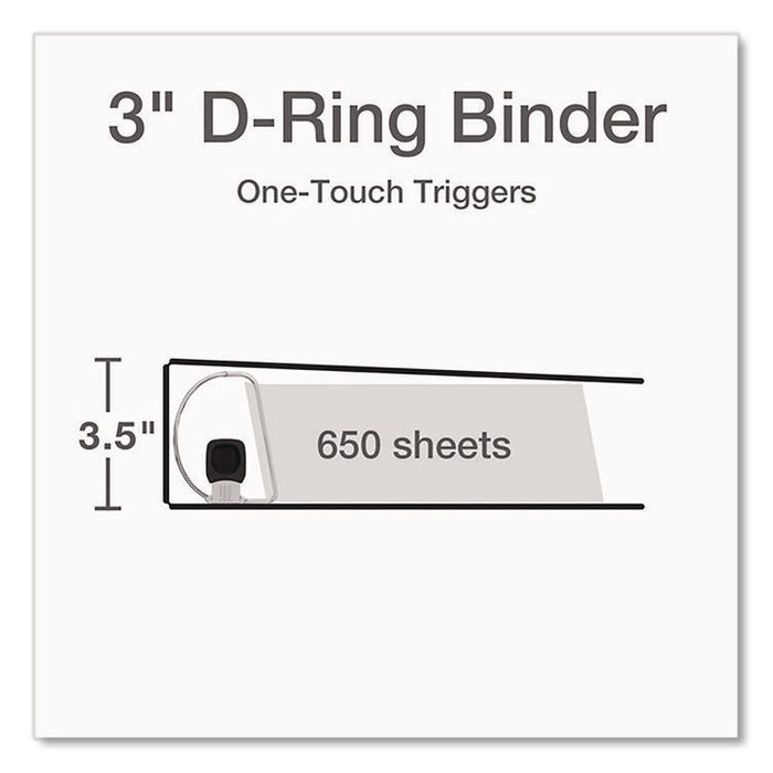Premier Easy Open ClearVue Locking Slant-D Ring Binder, 3 Rings, 3" Capacity, 11 x 8.5, Black