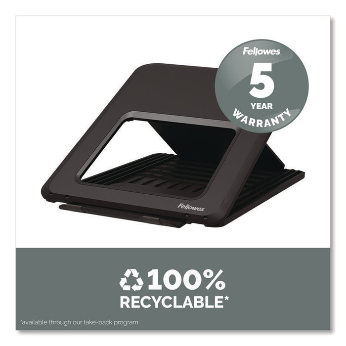 Breyta Laptop Stand, 9.25" x 10.55" x 0.55" to 8", Black, Supports Up to 8.8 lbs.
