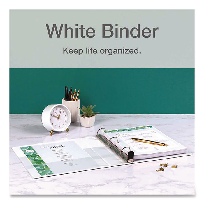 Premier Easy Open ClearVue Locking Slant-D Ring Binder, 3 Rings, 4" Capacity, 11 x 8.5, White