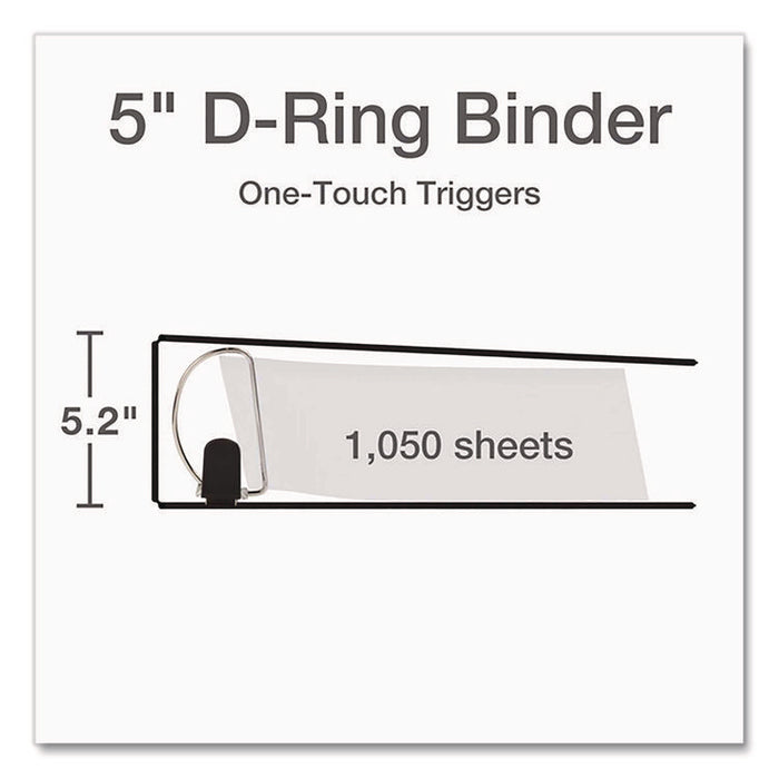 Premier Easy Open ClearVue Locking Slant-D Ring Binder, 3 Rings, 5" Capacity, 11 x 8.5, White