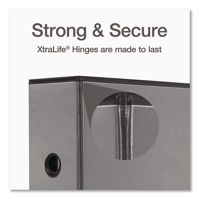 Premier Easy Open ClearVue Locking Slant-D Ring Binder, 3 Rings, 5" Capacity, 11 x 8.5, Black