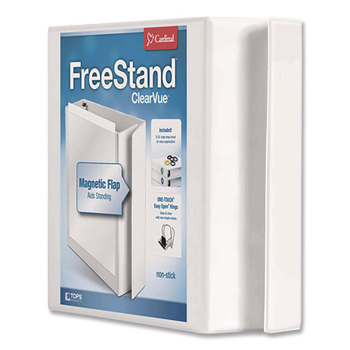 FreeStand Easy Open Locking Slant-D Ring Binder, 3 Rings, 2" Capacity, 11 x 8.5, White