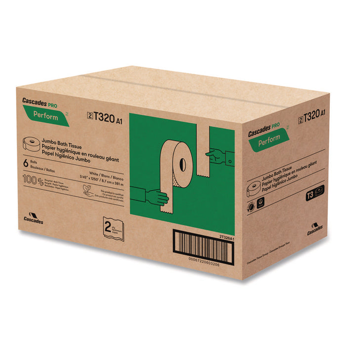 Perform Bath Tissue for Tandem Dispensers, Septic Safe, 2-Ply, 3.45" x 1,250 ft, White,  6 Rolls/Carton