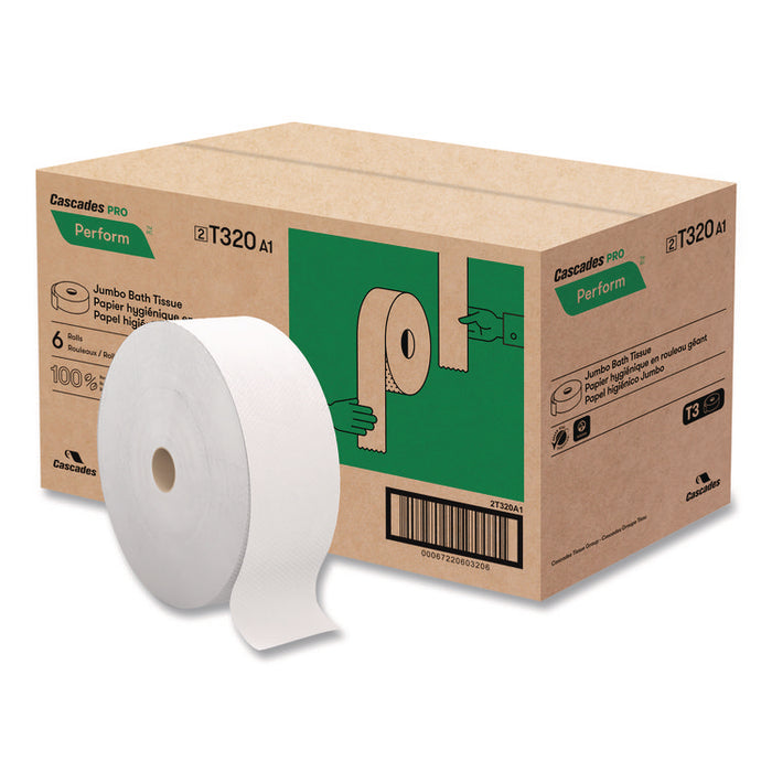 Perform Bath Tissue for Tandem Dispensers, Septic Safe, 2-Ply, 3.45" x 1,250 ft, White,  6 Rolls/Carton