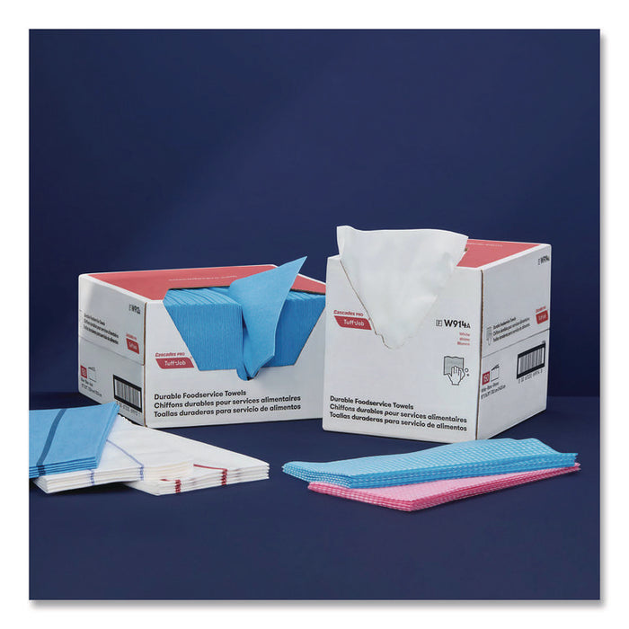 Tuff-Job S900 Antimicrobial Foodservice Towels, 12 x 24, White/Red, 150/Carton