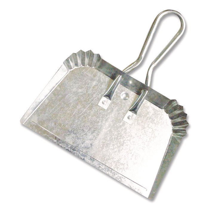 Bulldozer Dust Pan, 17" Wide, Aluminum Handle, Silver