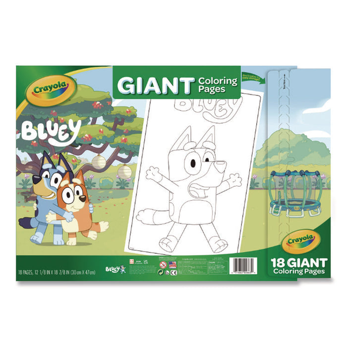 Bluey Giant Coloring Pages, Ages 3 and Up, 18.88 x 12.13 Sheets, 18 Pages