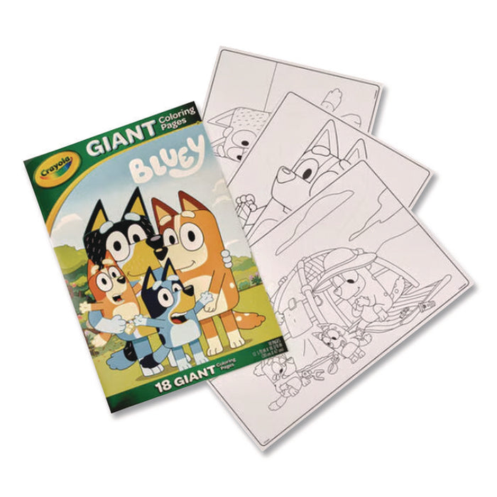 Bluey Giant Coloring Pages, Ages 3 and Up, 18.88 x 12.13 Sheets, 18 Pages