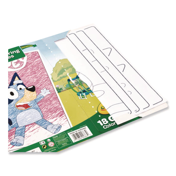 Bluey Giant Coloring Pages, Ages 3 and Up, 18.88 x 12.13 Sheets, 18 Pages