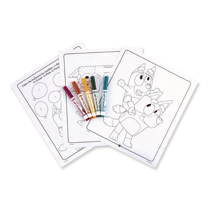 Bluey Color and Sticker Activity Set, Includes Five Markers, Ages 3 and Up, 32 Pages