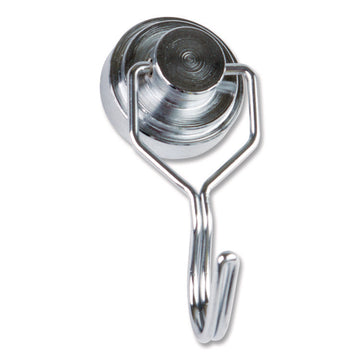 Magnetic Classroom Hooks, 5.25" Long Hook, 3.75" Diameter Base, Silver, 2/Pack