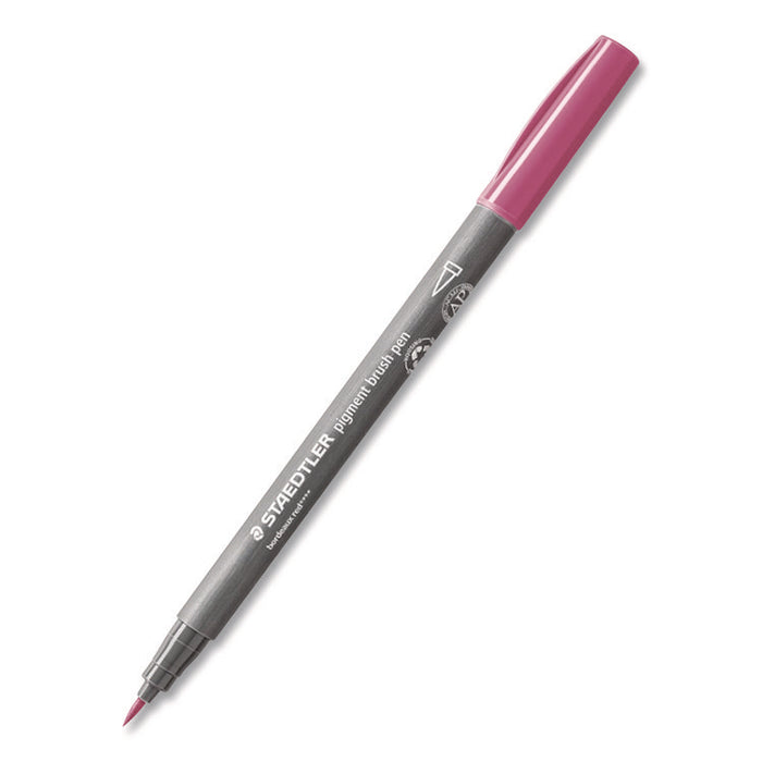 Pigment Brush Pen Set, Medium Firm, Assorted Pastel Colors, 12/Pack
