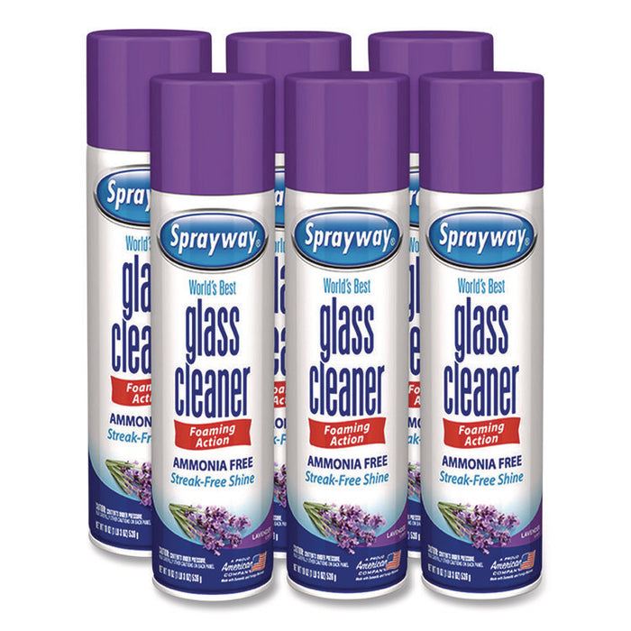 Glass Cleaner, 19 oz Aerosol Spray, 6/Carton