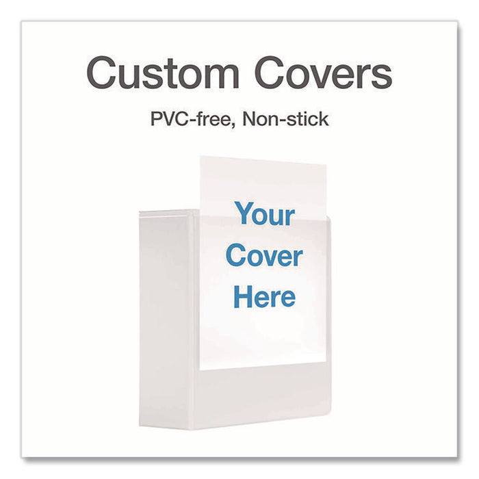 XtraLife ClearVue Non-Stick Slant-D Ring Binder, 3 Rings, 4" Capacity, 11 x 8.5, White