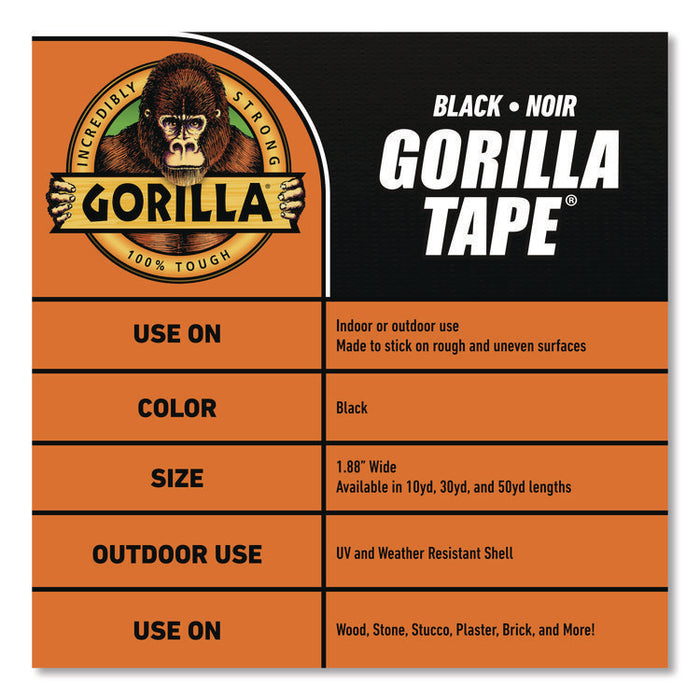 Gorilla Tape, 3" Core, 1.88" x 30 yds, Black