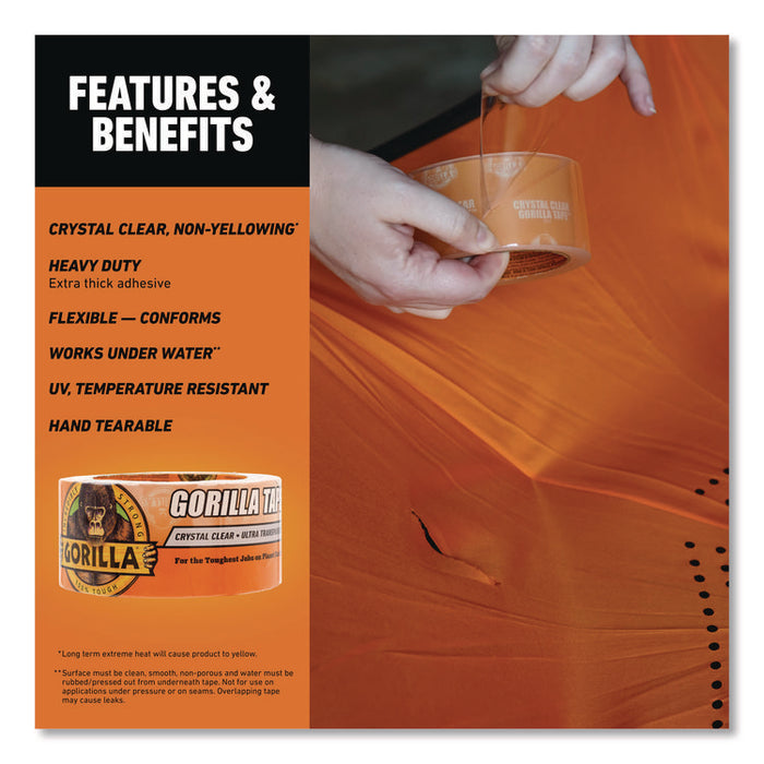 Crystal Clear Tape, 3" Core, 1.88" x 18 yds