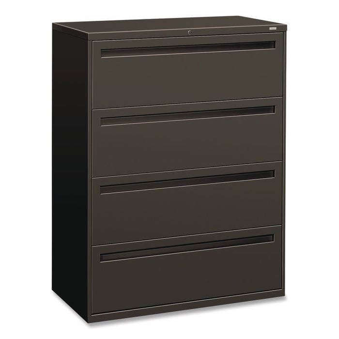Brigade 700 Series Lateral File, 4 Legal/Letter-Size File Drawers, Charcoal, 42 x 18 x 52.5