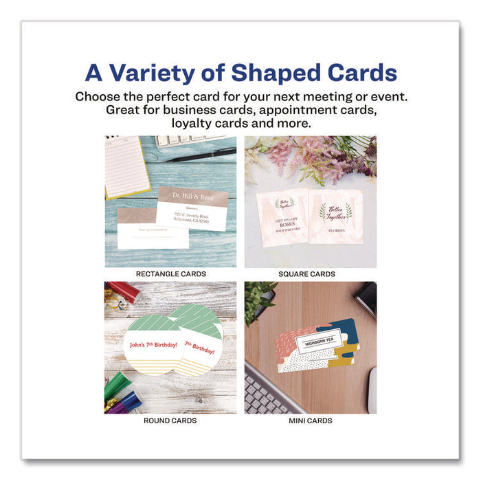 Print to the Edge Business Cards with Sure Feed Technology, 2 x 3.5, White, 8/Sheet, 20 Sheets/Pack