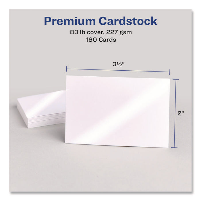 Print to the Edge Business Cards with Sure Feed Technology, 2 x 3.5, White, 8/Sheet, 20 Sheets/Pack