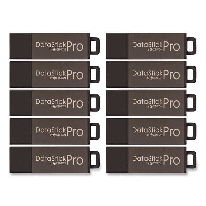 DataStick Pro USB 2.0 Type A Flash Drive, 32 GB, Gray, 10/Pack