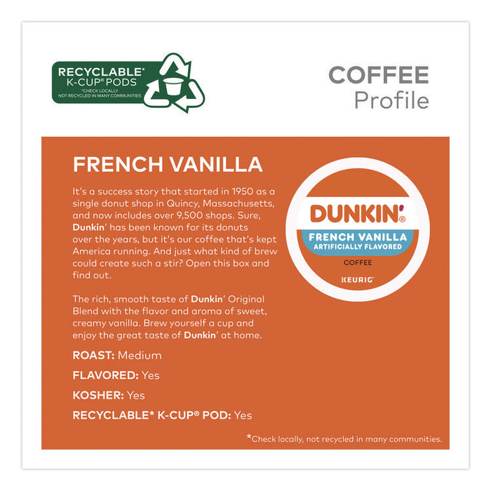 French Vanilla Coffee K-Cup Pods, 0.37 oz, 22/Box, 4 Boxes/Carton