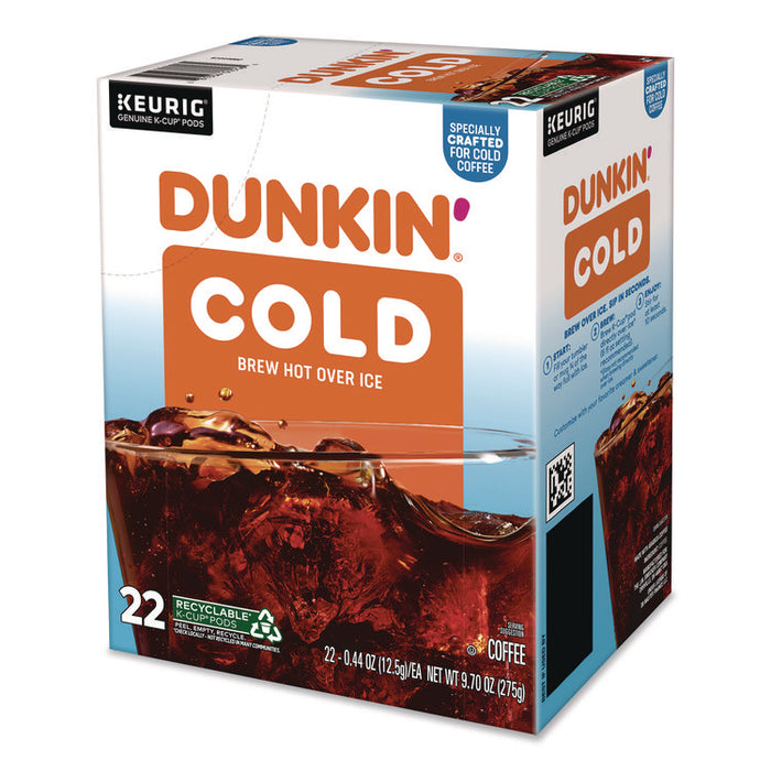 Cold Iced Coffee K-Cups, Regular, 0.44 oz, 22/Box