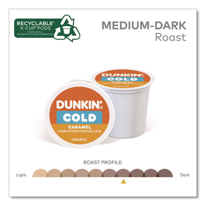 Cold Iced Coffee K-Cups, Caramel, 0.44 oz, 22/Box