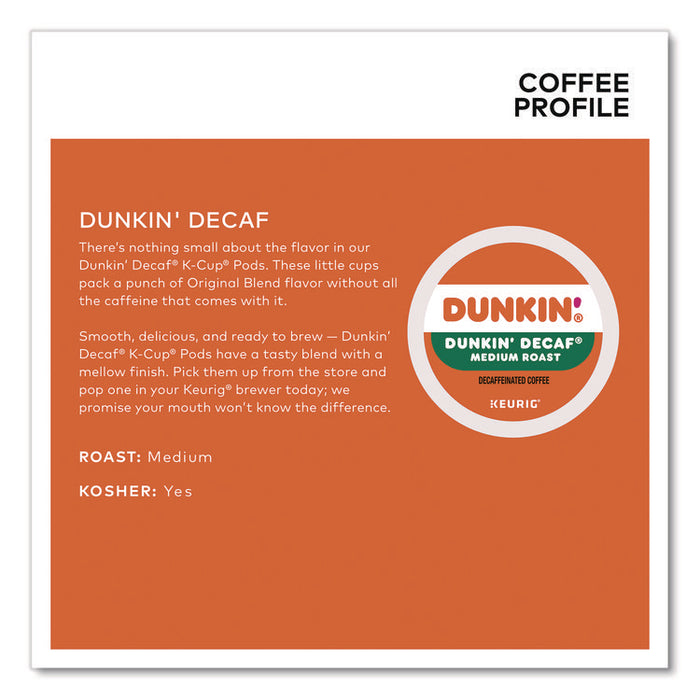 K-Cup Pods, Dunkin' Decaf, 44/Box