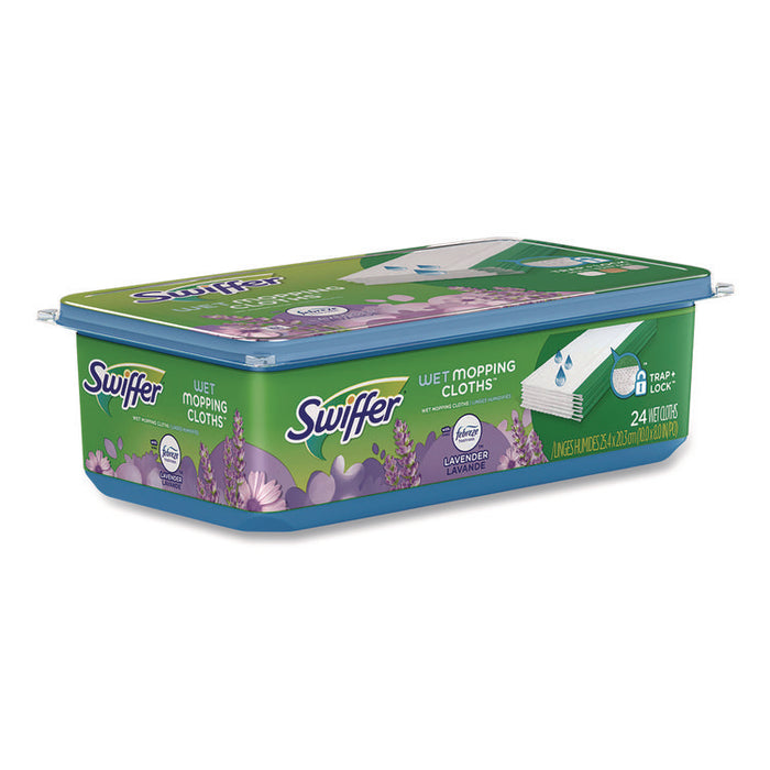 Sweeper TRAP + LOCK Wet Mop Cloth, 8 x 10, White, Lavender Scent, 24/Pack