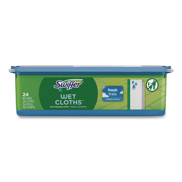 Wet Refill Cloths, 10 x 8, Fresh Scent, White, 24/Box