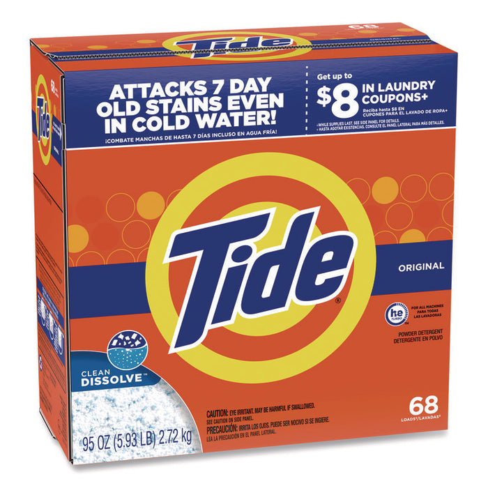 HE Laundry Detergent, Tide Original Scent, Powder, 95 oz Box