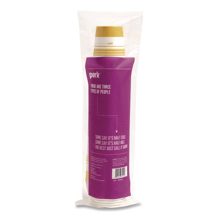 Paper Hot Cups, 8 oz, White/Yellow, 500/Carton