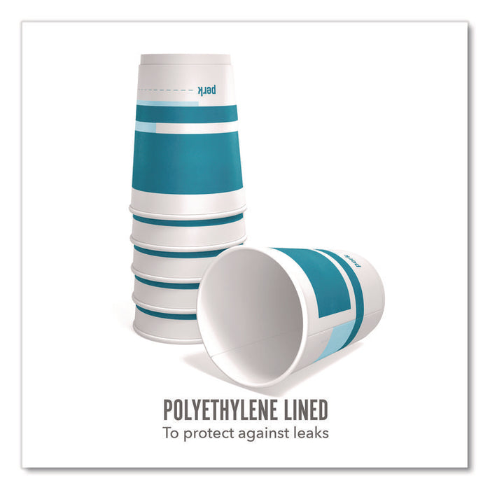 Insulated Paper Hot Cups, 12 oz, White/Blue, 480/Carton