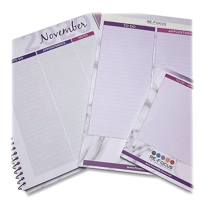Premium Legal To-Do/Appointment List Pads, List Format, (30) Light Purple/Dark Purple/White Marble 8.5 x 11 Sheets, 2/Pack