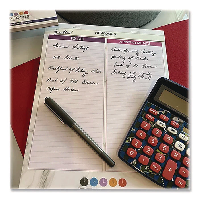 Premium Legal To-Do/Appointment List Pads, List Format, (30) Light Purple/Dark Purple/White Marble 8.5 x 11 Sheets, 2/Pack