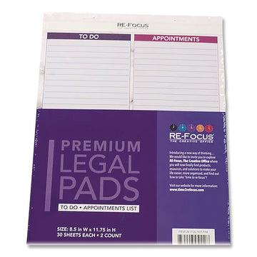 Premium Legal To-Do/Appointment List Pads, List Format, (30) Light Purple/Dark Purple/White Marble 8.5 x 11 Sheets, 2/Pack