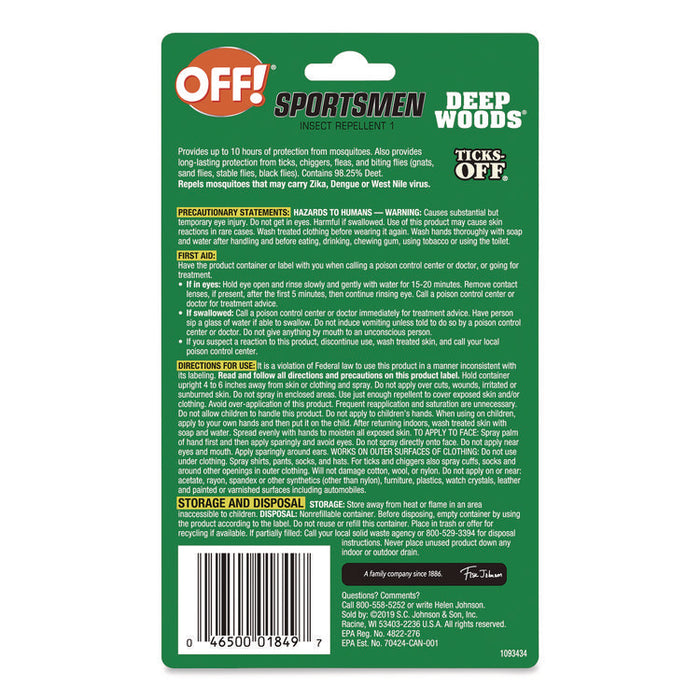 Deep Woods OFF for Sportsmen, 1 oz Pump Bottle