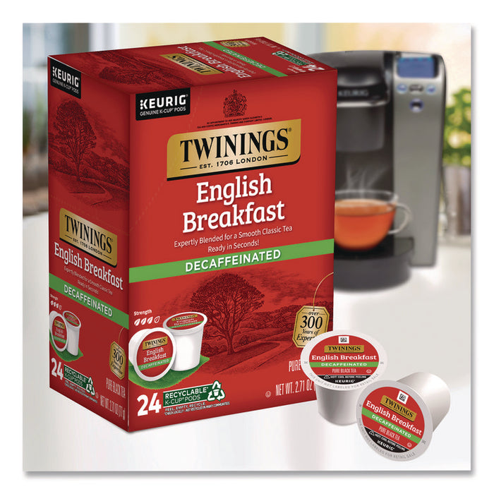Tea K-Cups, English Breakfast Decaf, 0.11 oz, 24/Box