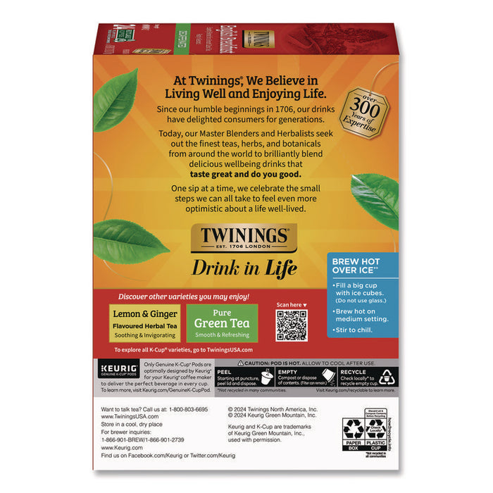 Tea K-Cups, English Breakfast Decaf, 0.11 oz, 24/Box