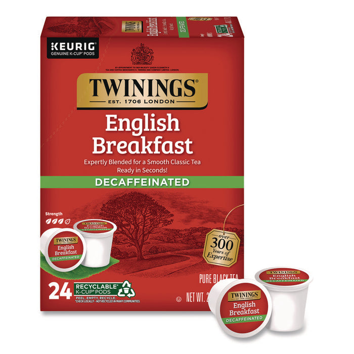 Tea K-Cups, English Breakfast Decaf, 0.11 oz, 24/Box