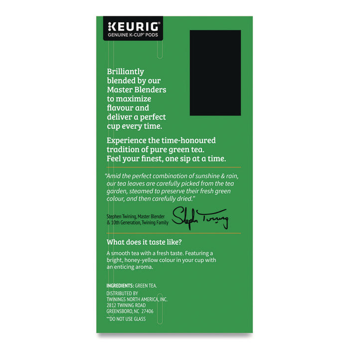 Tea K-Cups, Green Tea, 0.11 oz, 24/Box